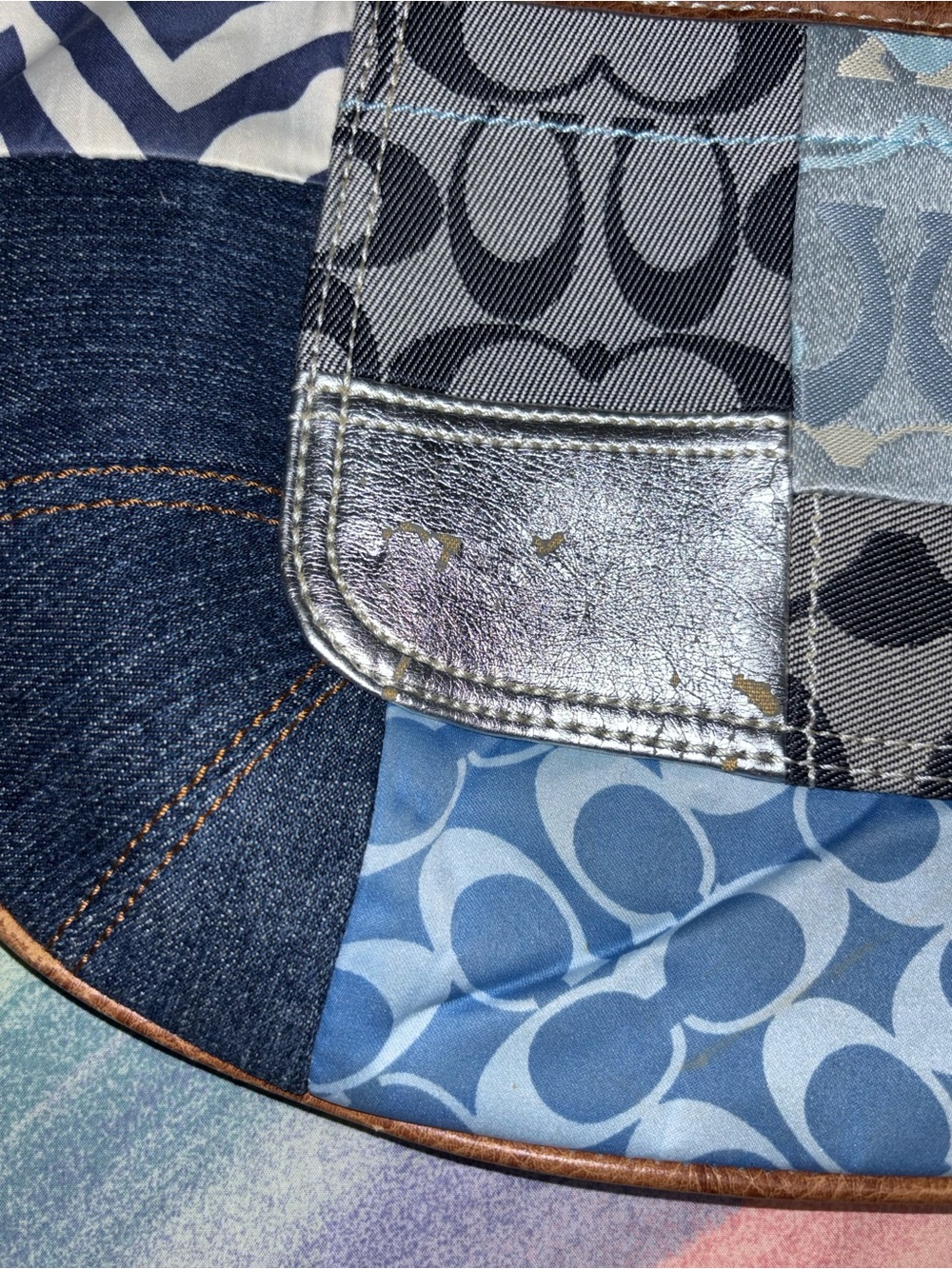 Coach Vintage  Patchwork Denim Ergo Hobo Bag Y2K - Picture 4 of 9